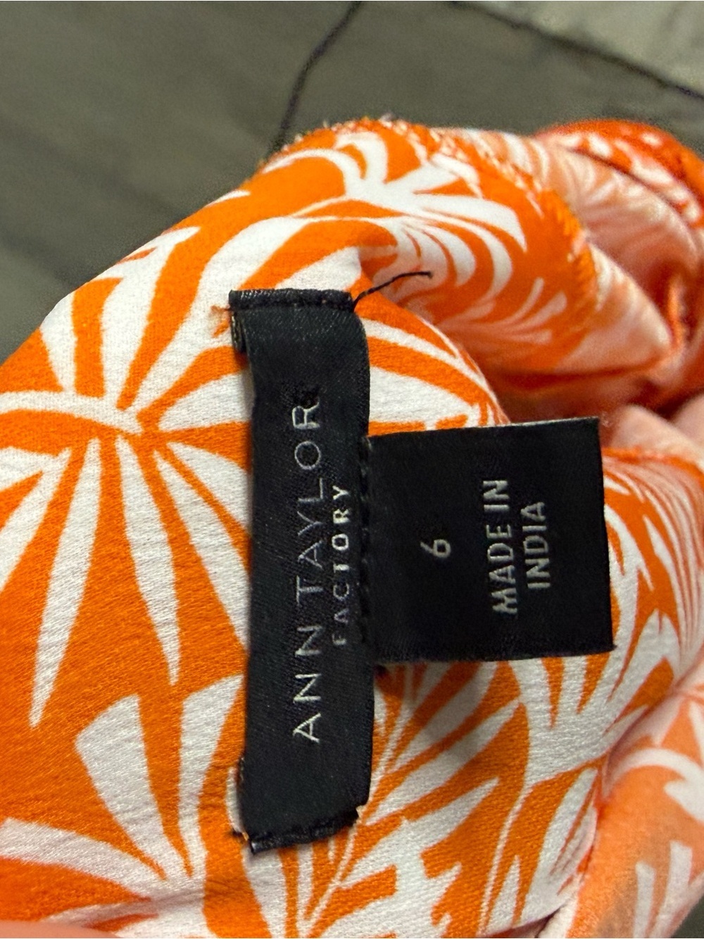 Ann Taylor Factory Orange Tropical Print Maxi Dress Size 6 - Picture 7 of 8